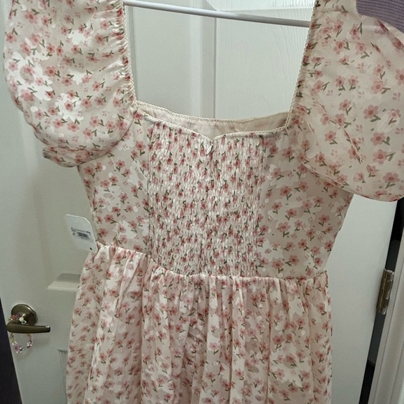 Altar'd State Pink Floral Puff Sleeve Dress - Picture 4 of 4